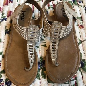 BTW sandal with rhinestone accents, size 10